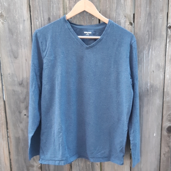 Men's blue long sleeve V Neck - Picture 1 of 5
